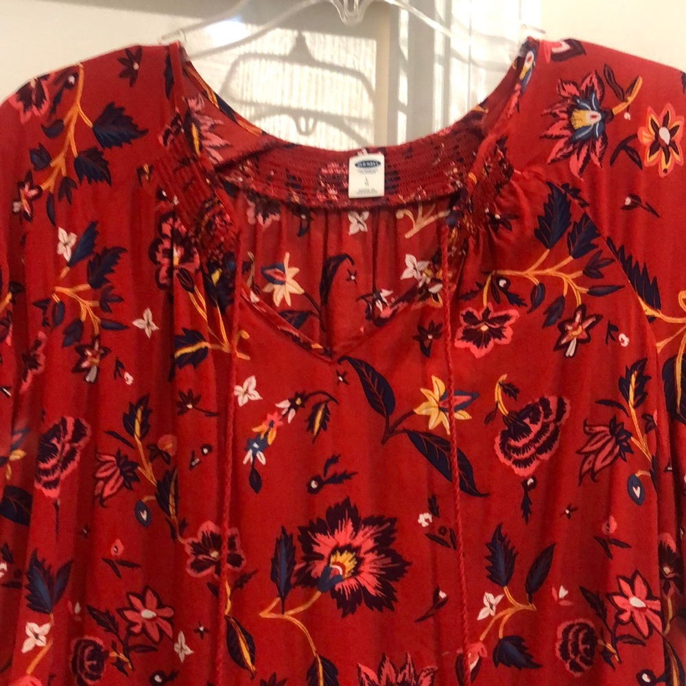 Red floral dress